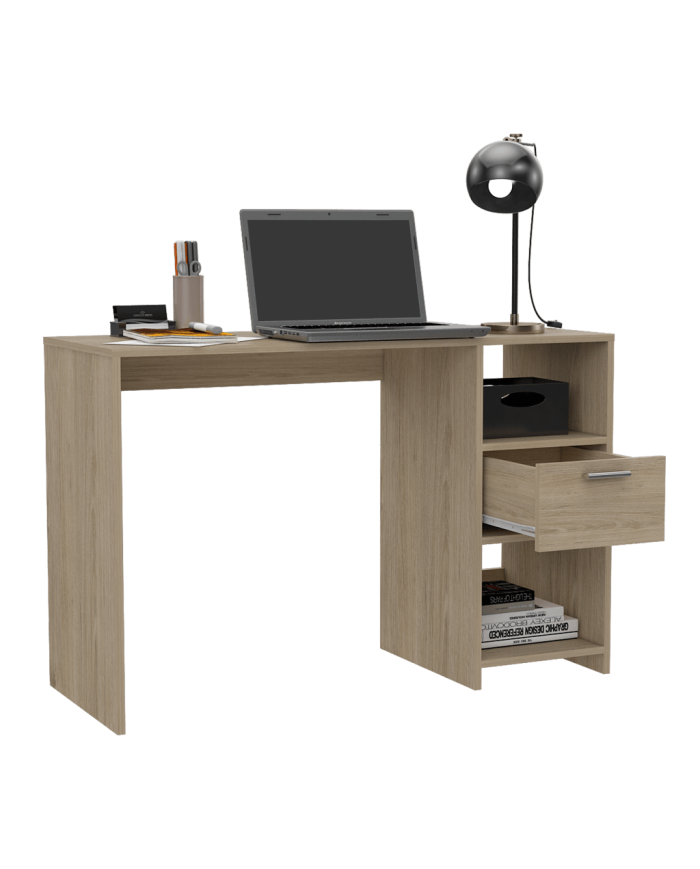 Escritorio Taira, Beige, con Un Cajón y Dos Entrepaños