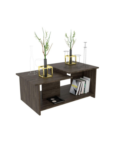 Mesa de Centro Wema, Chocolate, con Amplia Superficie