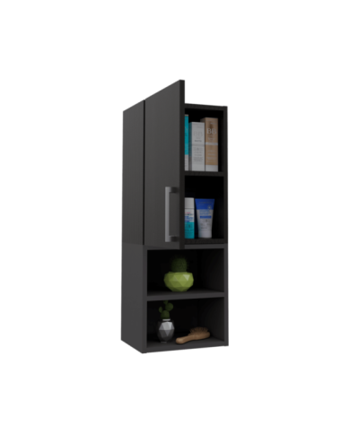 Gabinete de Baño Oporto, Wengue y Plata Oscuro, con Dos Entrepaños