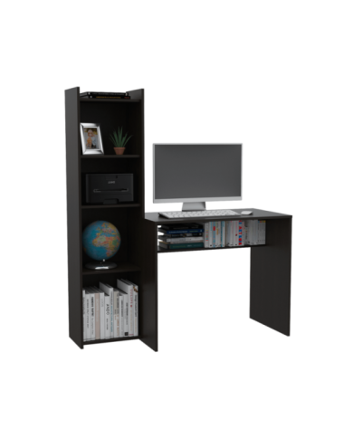 Escritorio Nurkia, Wengue, con Espacio Para Ubicar Libros y Decoración