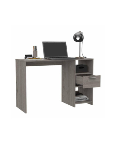 Escritorio Malasia, Humo, con Un Cajón Archivador y Dos Entrepaños