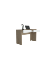 Escritorio Mantis, Beige y Blanco, con Dos Cajones Organizadores