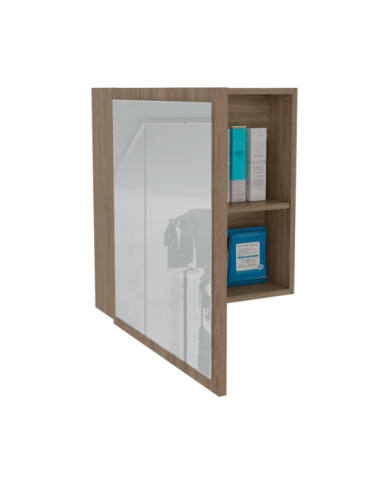 Gabinete de Baño Luma, Miel, con Puerta Espejo y Dos Entrepaños Para Ubicar Múltiples Objetos