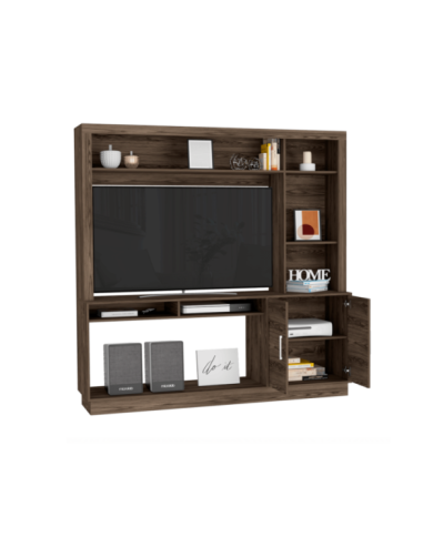 Mesa de Tv Romeo, Chocolate, con Espacio Para Televisor de 55 Pulgadas