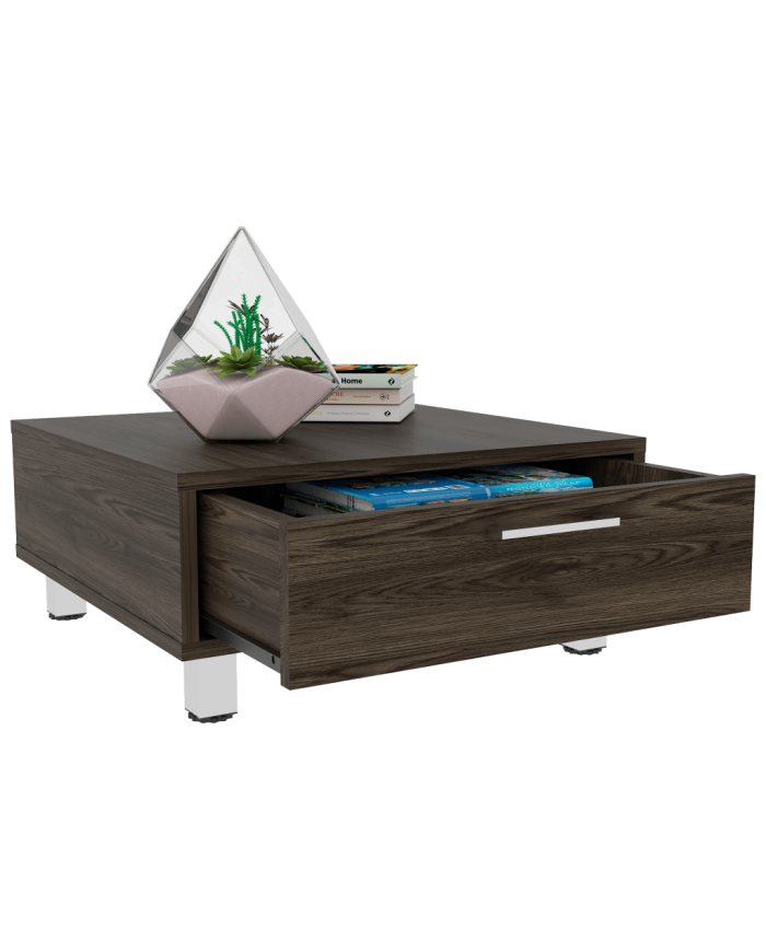 Mesa de Centro Ascher, Chocolate, con Un Cajón