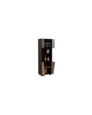 Bar Orus, Caoba y Miel, con Amplio Espacio Para Botellas y Porta Copas