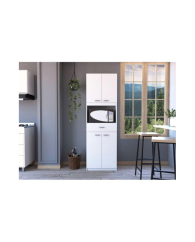 Módulo Microondas Ankara, Blanco, con Cuatro Puertas Abatibles y Amplio Espacio Para Almacenamiento