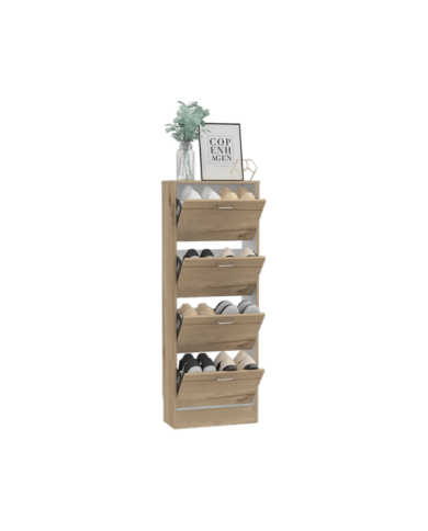 Zapatero Kaise, Café Claro y Blanco, con Cuatro Estantes