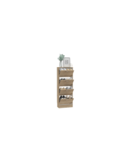 Zapatero Kaise, Café Claro y Blanco, con Cuatro Estantes