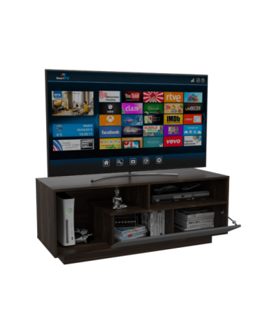 Mesa Para Tv Orisha, Caoba y Plata Oscuro, Para Televisor de 55 Pulgadas