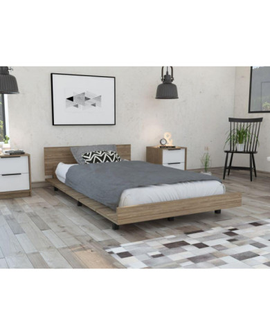 Cama Sencilla Wesley, Miel, Incluye Tendido de Tablones