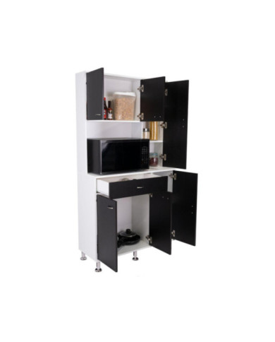 Alacena Huzy, Wengue y Blanco, con Amplia Capacidad de Almacenamiento