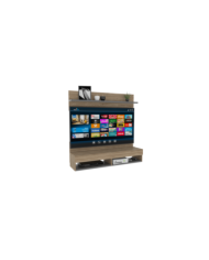 Panel de Tv Frello, Miel y Plata Oscuro, con Espacio Para Televisor de Hasta 60 Pulgadas