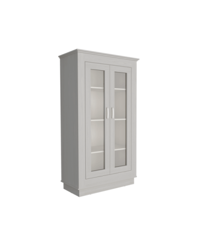Vitrina Auxiliar Nereida, Blanco, con Dos Puertas Abatibles y Múltiples Entrepaños