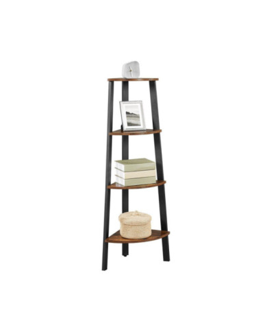 Biblioteca Desty, Café Claro Rústico y Negro, con Tres Entrepaños