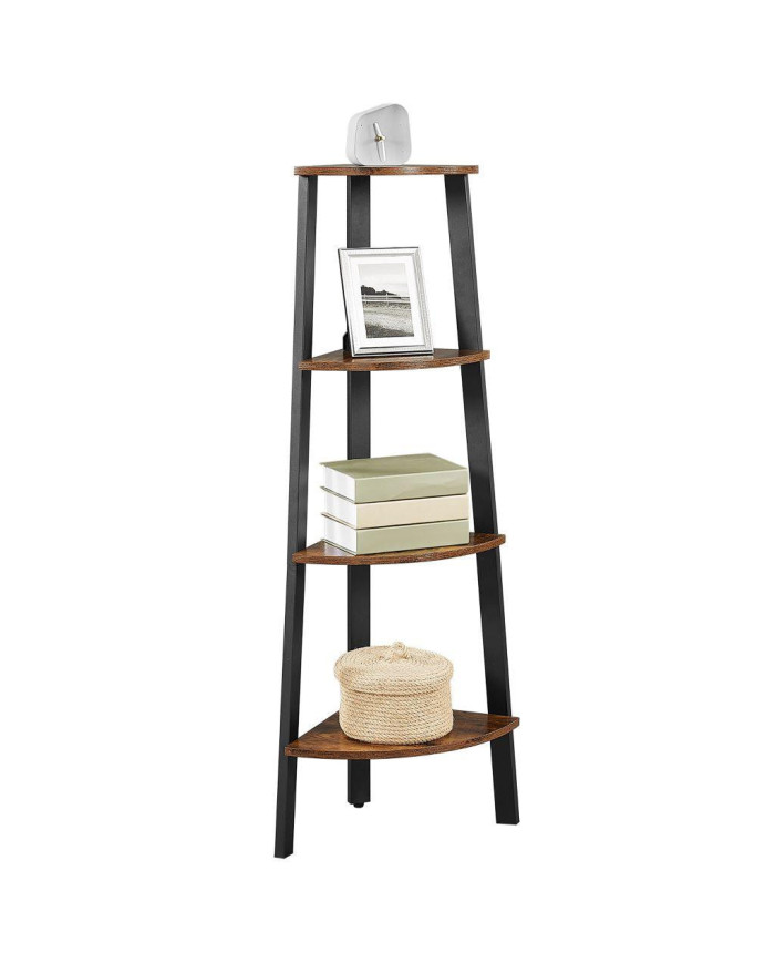 Biblioteca Desty, Café Claro Rústico y Negro, con Tres Entrepaños