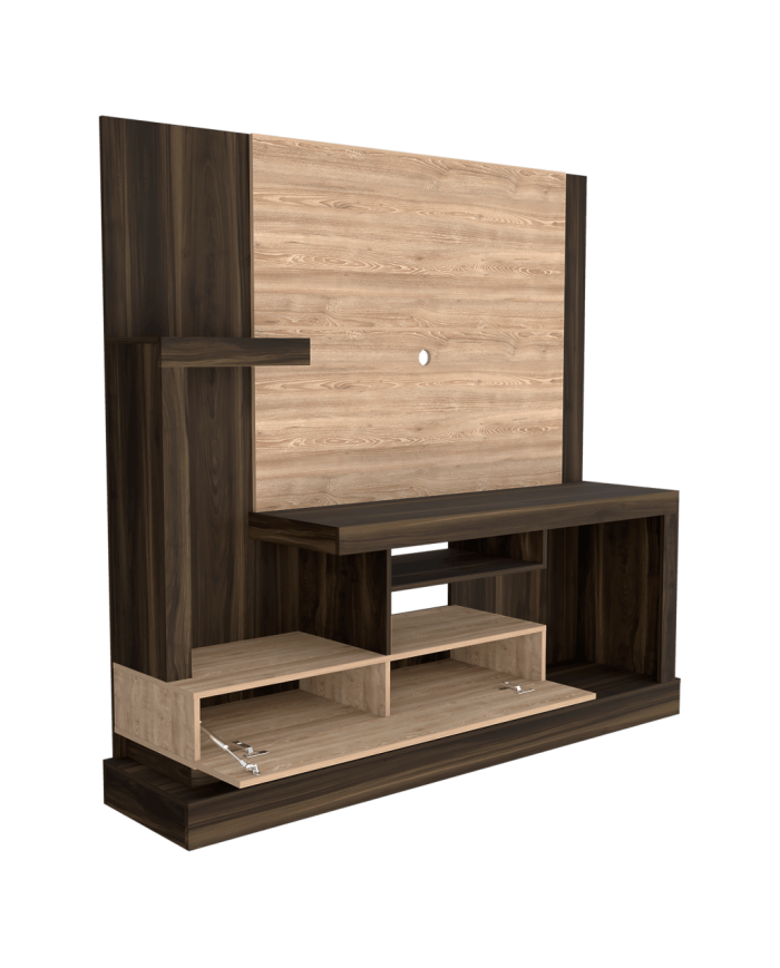 Mesa Para Tv Draven, Caoba y Miel, con Espacio Para Televisor de Hasta 55 Pulgadas