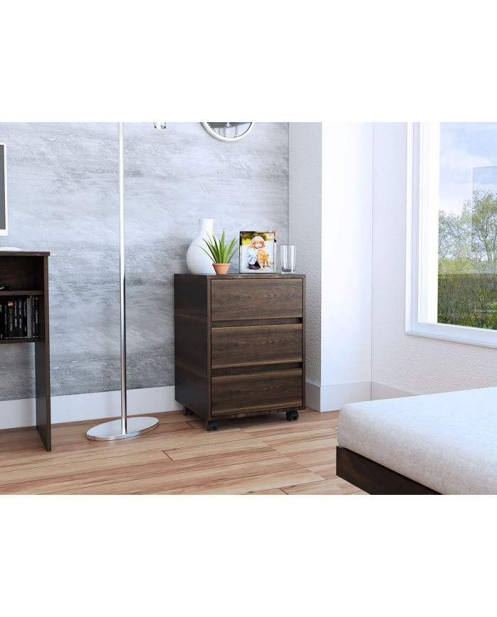 Archivador Taira, Caoba, con Tres Cajones