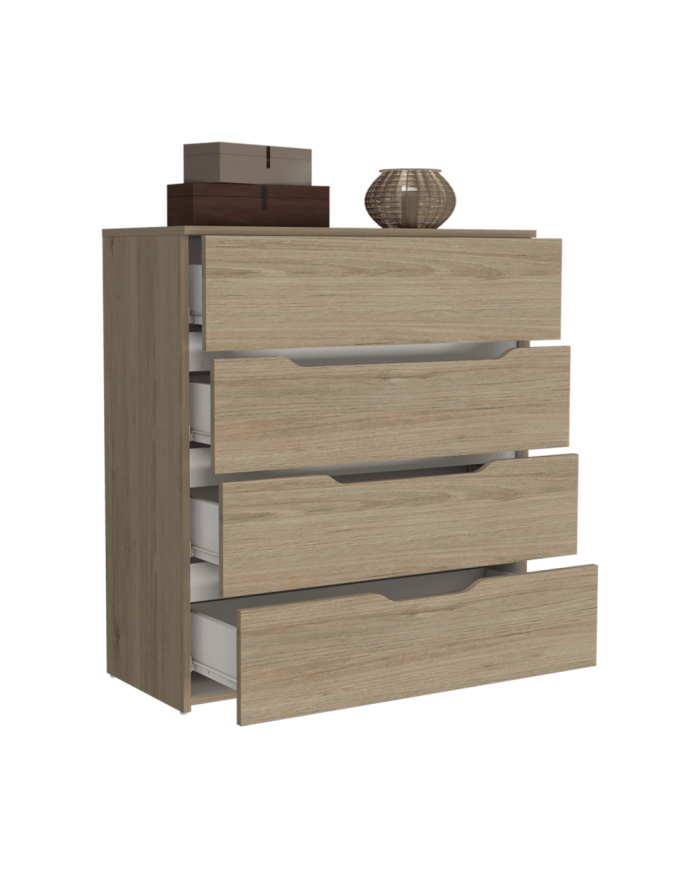 Organizador Zory, Beige y Blanco, con Cuatro Cajones