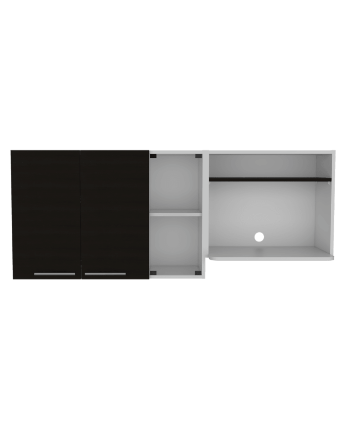 Gabinete Superior Viltex, Wengue y Blanco, Incluye Locero y Portavasos