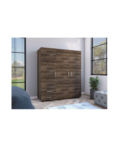 Closet Light, Chocolate y Blanco, con Dos Cajones Organizadores y Entrepaño Diseñado Para Los Zapatos