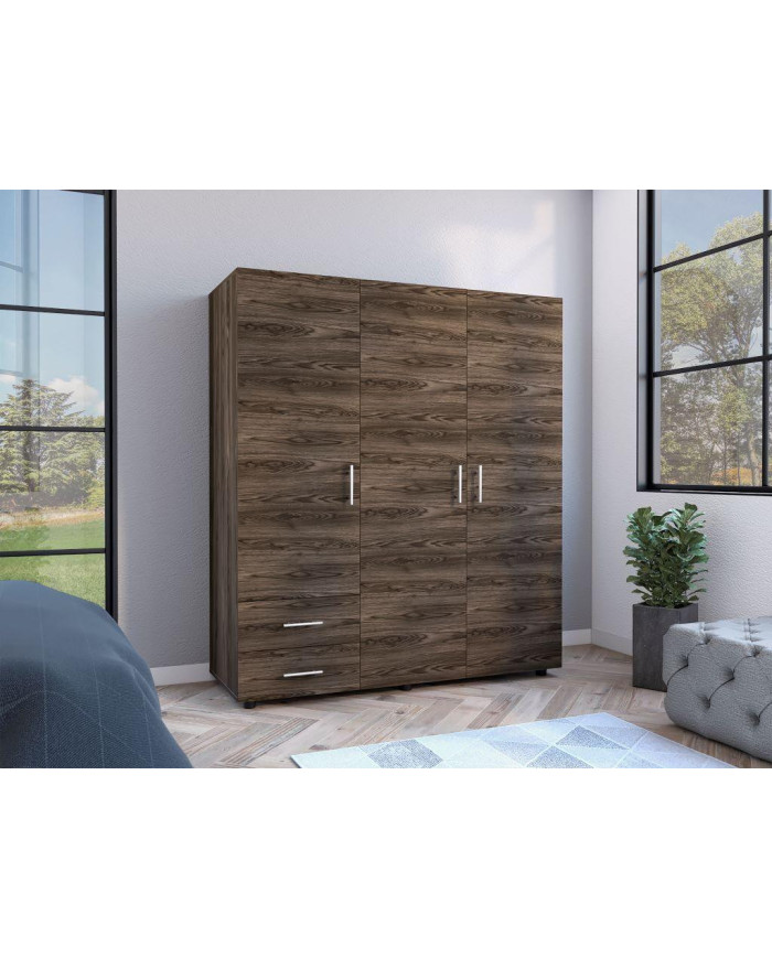 Closet Light, Chocolate y Blanco, con Dos Cajones Organizadores y Entrepaño Diseñado Para Los Zapatos