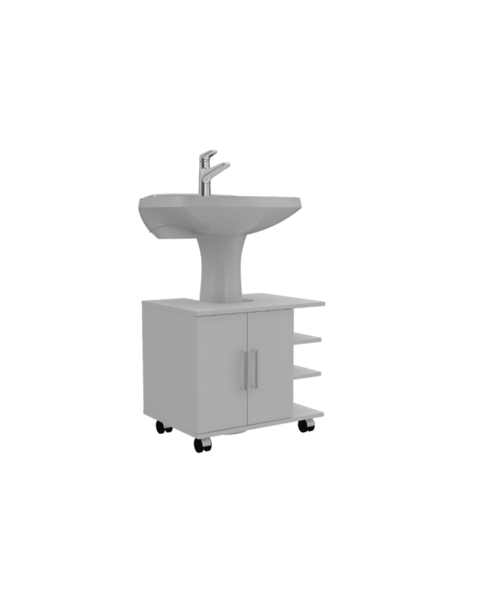 Mueble Lavamanos Elemental, Blanco, con Rodachines Para Su Fácil Desplazamiento