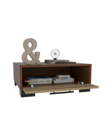 Mesa de Centro Marsel, Castaño y Café Claro, con Una Puerta Abatible