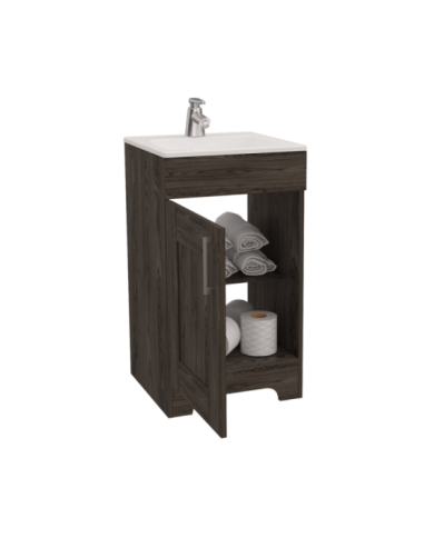 Mueble Lavamanos Apolis, Chocolate, con Amplio Espacio Interior Para Almacenar Múltiples Productos