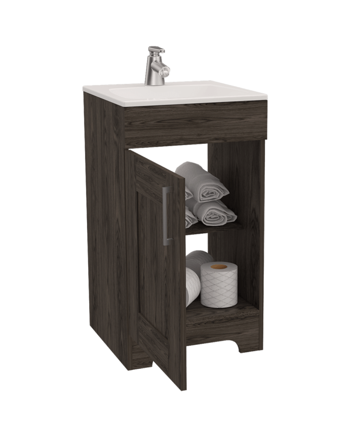 Mueble Lavamanos Apolis, Chocolate, con Amplio Espacio Interior Para Almacenar Múltiples Productos