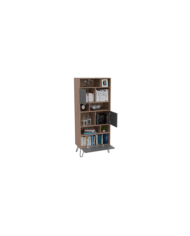 Biblioteca Lara, Miel y Plata Oscuro, con Tres Puertas con Apertura Push