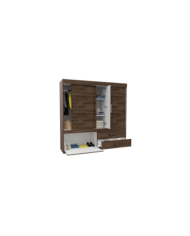 Closet  Astrid, Chocolate y Blanco, con Zapatero Inferior