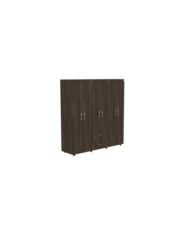 Closet Bariloche Bombay, Chocolate y Blanco, Variedad de Entrepaños y Seis Puertas Abatibles