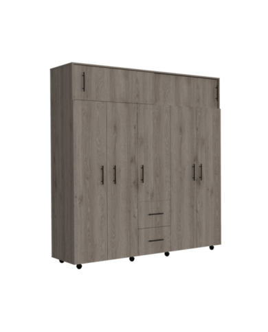 Closet Alana, Humo y Blanco, con Gran Capacidad de Almacenamiento