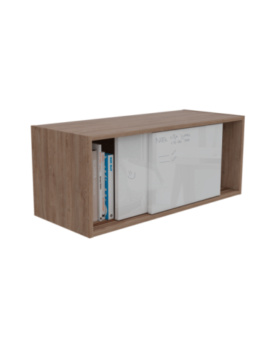 Gabinete Auxiliar Tanix, Miel y Blanco, con Dos Puertas Corredizas