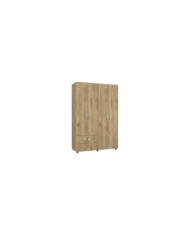 Closet Arkola, Macadamia y Blanco, con Dos Cajones Organizadores y Cuatro Puertas Abatibles