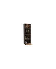 Bar Esquinero Marsel, Caoba y Miel, con Una Puerta Abatible y Espacio Porta Copas Hc