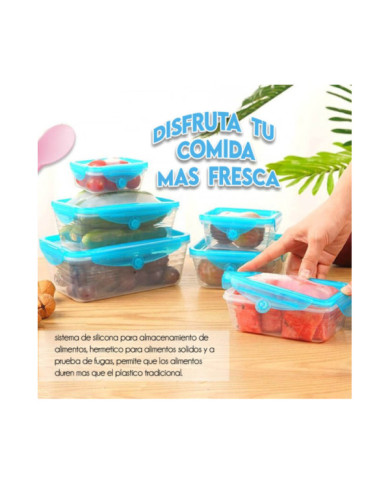 Set Recicpientes con Tapa en Silicona