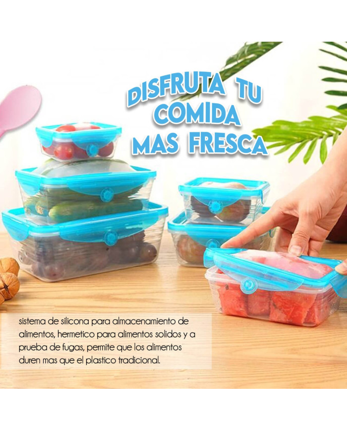 Set Recicpientes con Tapa en Silicona