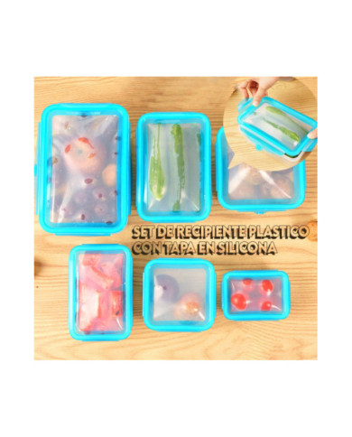 Set Recicpientes con Tapa en Silicona