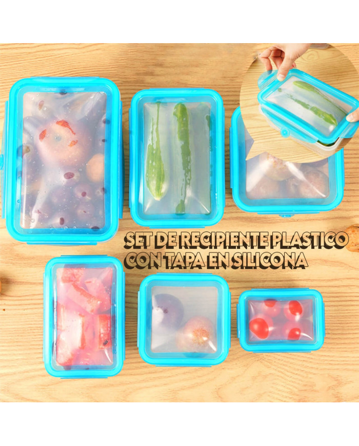 Set Recicpientes con Tapa en Silicona