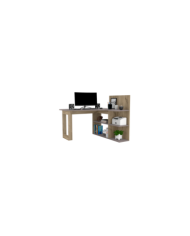 Escritorio En L Andalucia, Café Claro y Cocoa, con Variedad de Entrepaños Jm