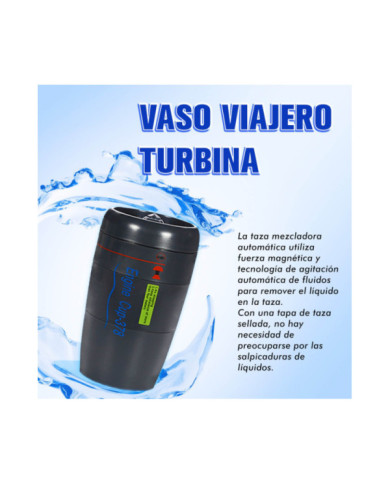 Vaso Viajero Turbina - Mezclador Magnético