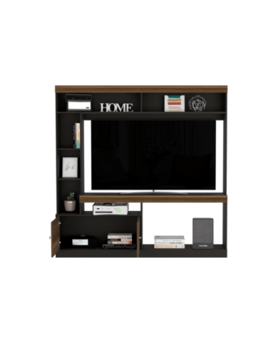 Mesa Para Tv Clasic, Wengue y Cobre, Para Televisor de 55 Pulgadas