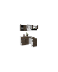 Cocina Integral Amatista, Chocolate y Blanco, con Amplia Capacidad de Almacenamiento, No Incluye Mesón