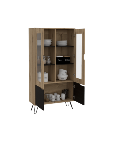 Alacena Cleo, Café Claro y Wengue, con Gran Capacidad de Almacenamiento