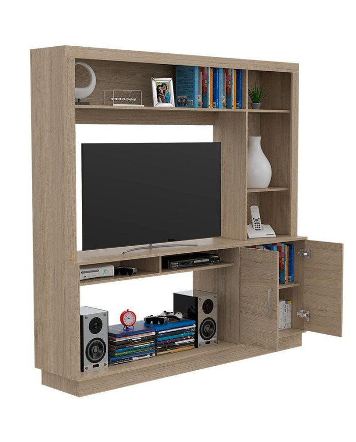 Mesa Para Tv Romeo, Beige, con Espacio Para Televisor de Hasta 55 Pulgadas