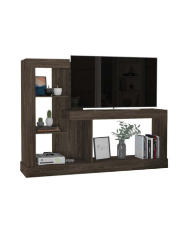 Mesa Para Tv Samir, Chocolate, con Espacio Para Televisor de Hasta 55 Pulgadas