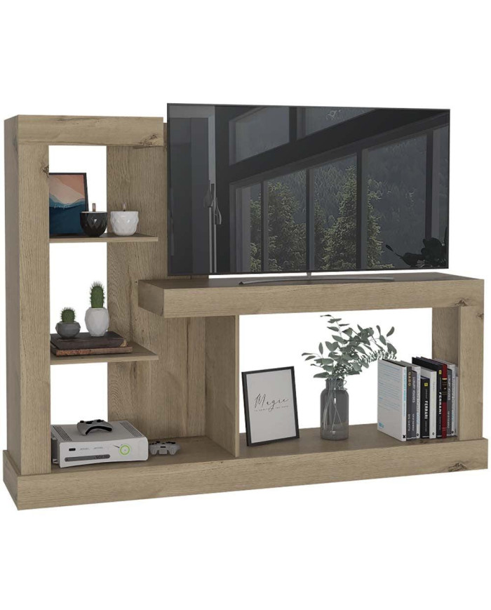 Mesa Para Tv Samir, Café Claro, con Espacio Para Televisor de Hasta 55 Pulgadas