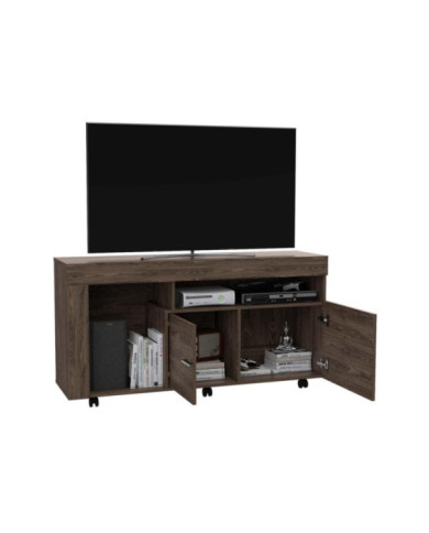 Mesa Para Tv Luk, Chocolate, con Espacio Para Televisor de Hasta 60 Pulgadas